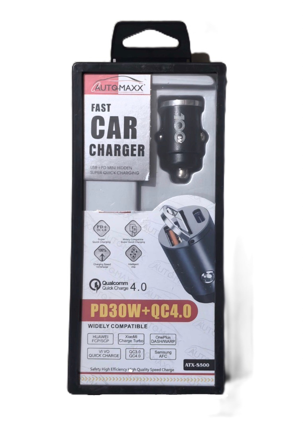 Автомобильное зарядное устройство AutoMaxx, PD30W+QC4.0, 100W (серый) (1 шт.)