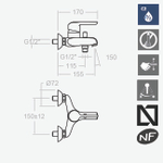 СНЯТ Смеситель для ванны YPSILON 6605NS