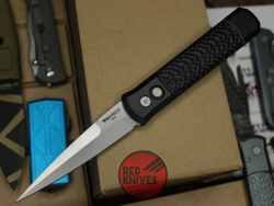 Нож Pro-Tech Godfather Black (кастом) - черная рукоять, клинок стоунвош