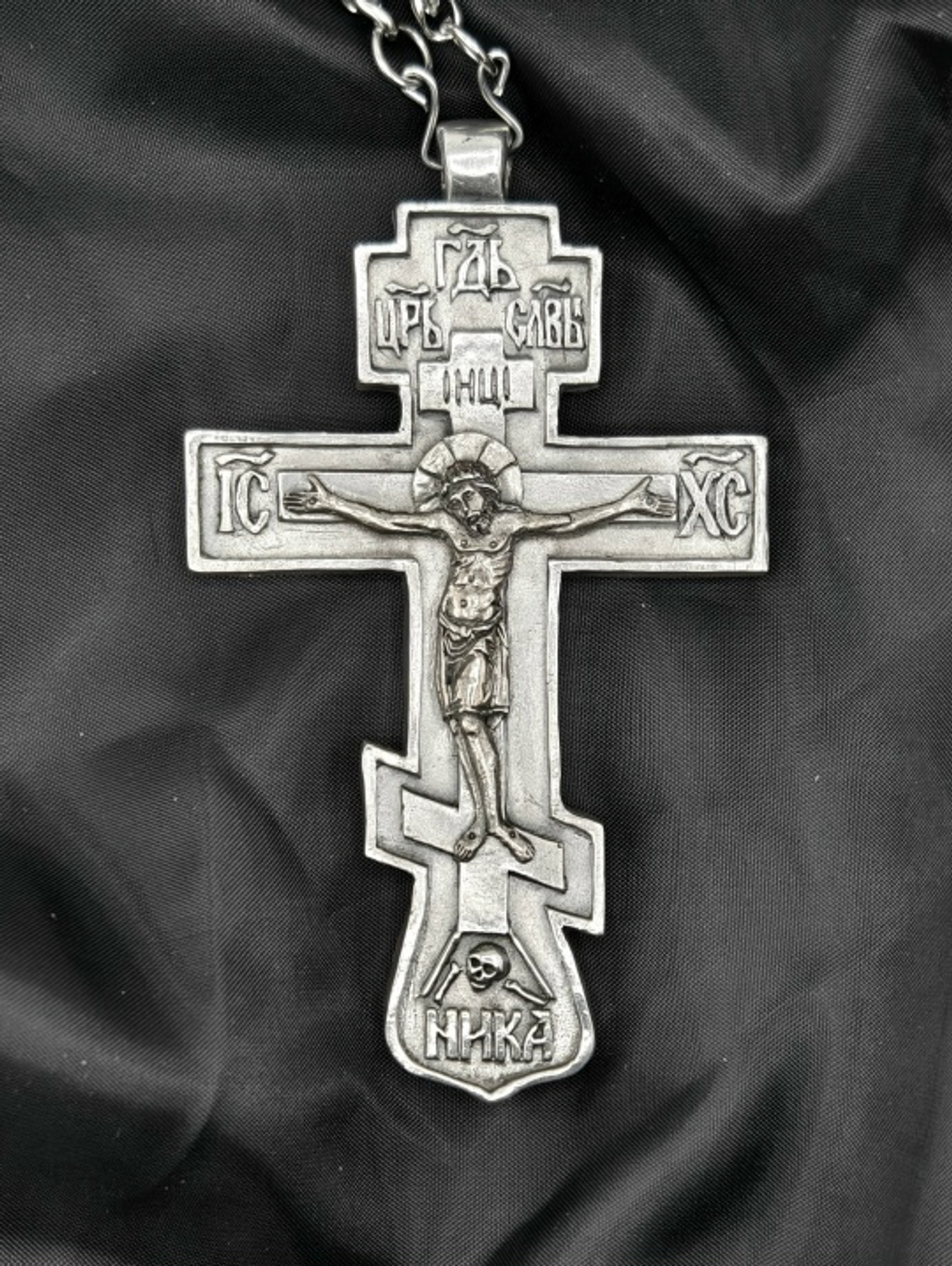 Крест иерейский “Николаевский” с распятием XII век (серебрение)