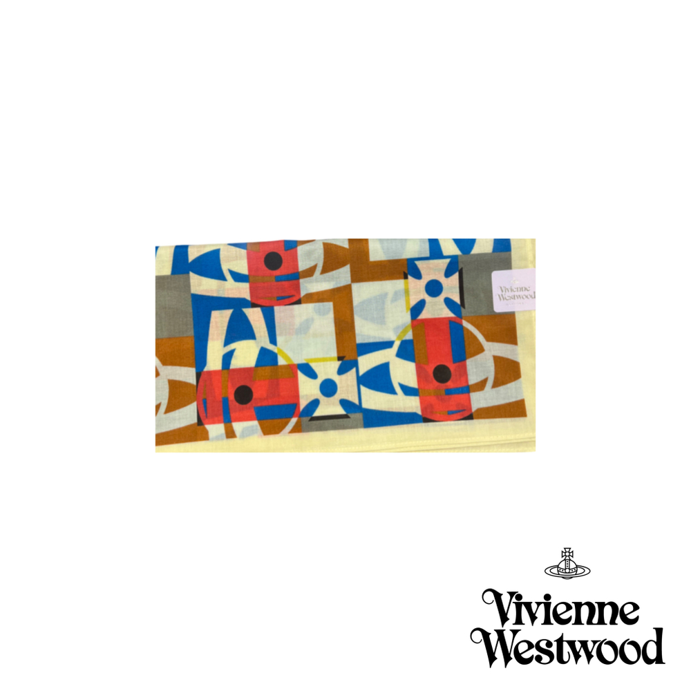 VIVIENNE WESTWOOD ПЛАТОК ЖЕЛТЫЙ С ПРИНТОМ ORB