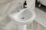 Раковина на полупьедестале Burlington Riviera 58 RIV3 1TH RIV7 с 1 отверстием белая