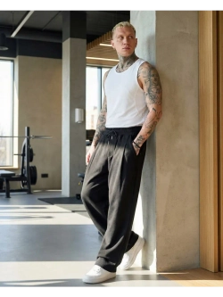 Штаны спортивные с защипами багги широкие оверсайз