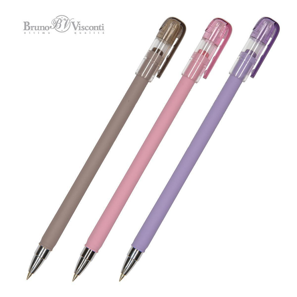 Ручка шариковая 0.5 мм, синяя "FirstWrite. Rio", 3 цв. корпуса (Bruno Visconti)