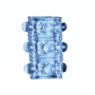 Насадка сквозная на пенис стимулирующая влагалище с бусинами и усиками ROSYLAND (голубой) (Цвет: голубой)