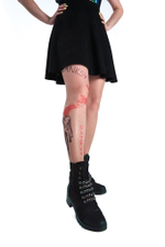 Колготки с принтом и надписями «banksy» (Размер: S-M-L) (Цвет: бежевый)