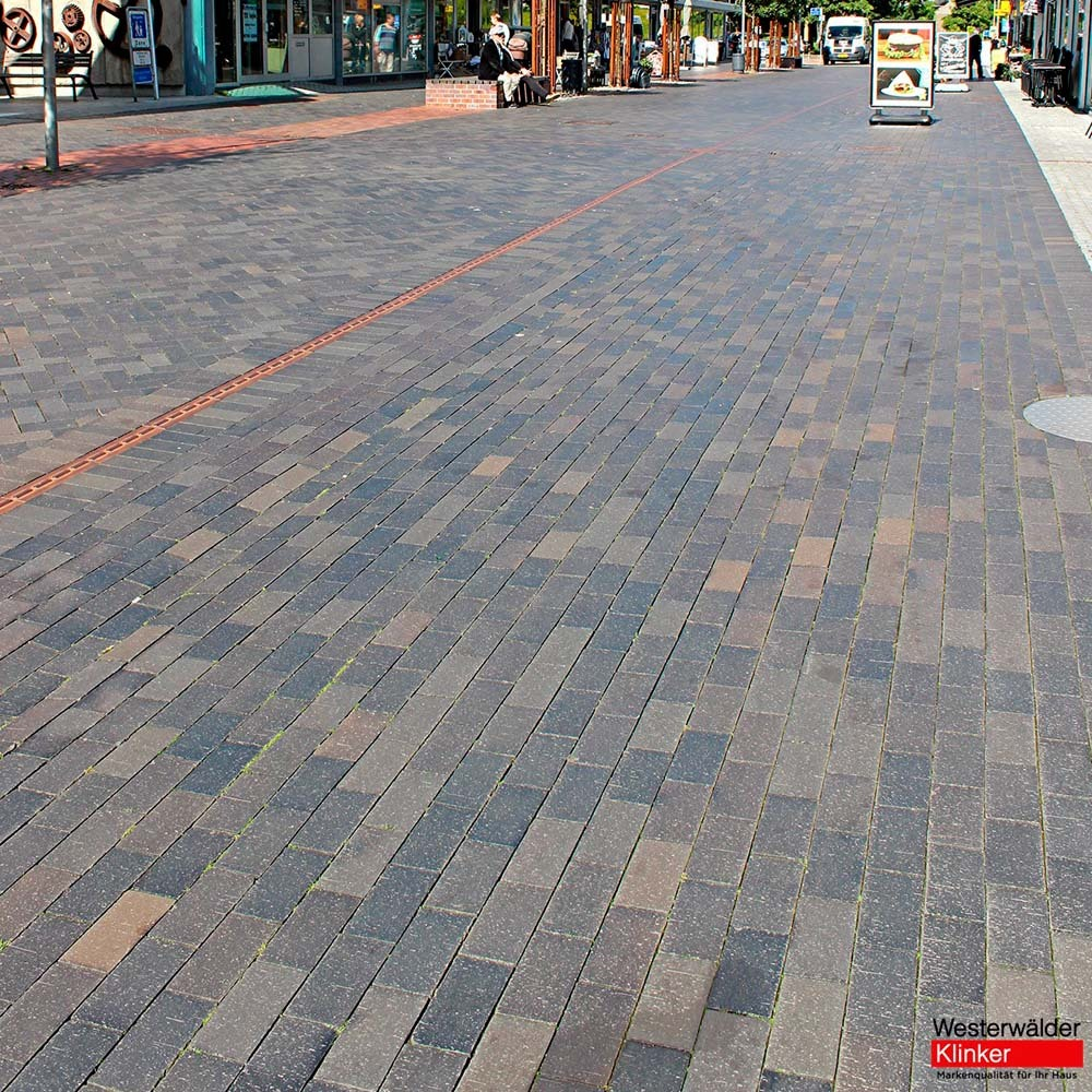 Клинкерная брусчатка Westerwaelder Klinker PK815 Schwarz-bunt Edelglanz, 290x90x71 мм