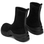 73Hours Cat Like Girlfriend Ankle Boots 3.5cm Women"s Black