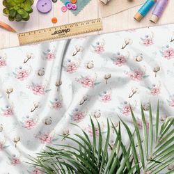 Ткань штапель весенний богатый сочный букет цветов