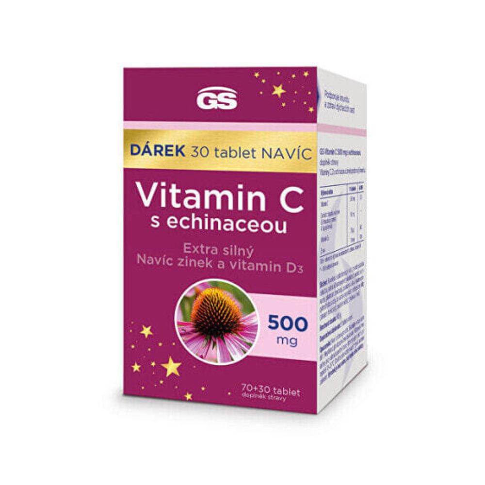 БАДы для укрепления иммунитета GS Vitamin C 500 with echinacea 70 + 30 tbl.