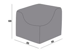 Защитный чехол на модуль Лунго угловой 86×86×65 см, цвет темно-серый