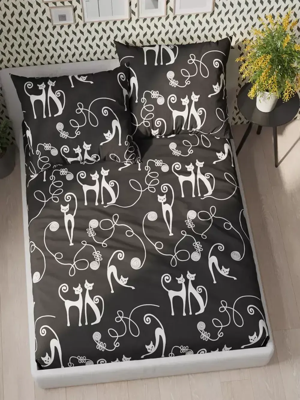 Постельное белье Полисатин Мечта "Тойгер" евро Наволочка 50х70 см 2 шт Простынь на резинке 180x200 см Пододеяльник 200x215 см