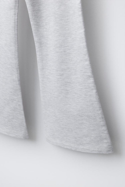 ZARA БРЮКИ FLARE ИЗ МЯГКОЙ ТКАНИ, СЕРЫЙ МЕЛАНЖ