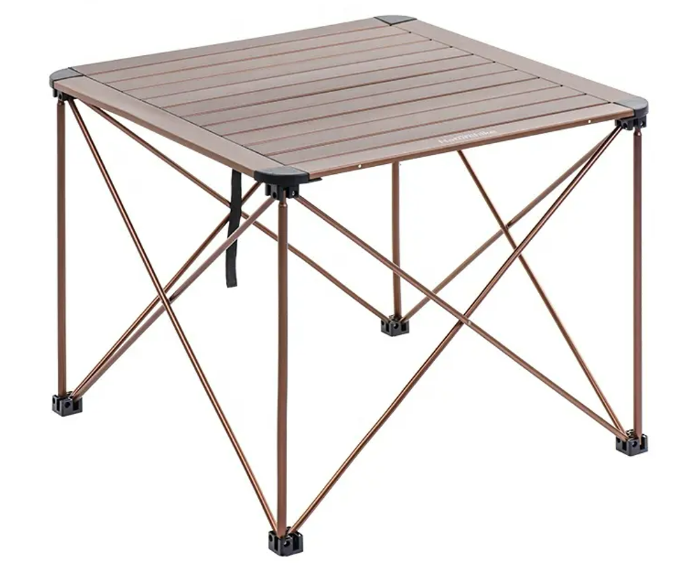 Стол туристический Naturehike алюминиевый, 69,5х69,5х56 см, складной, золотистый