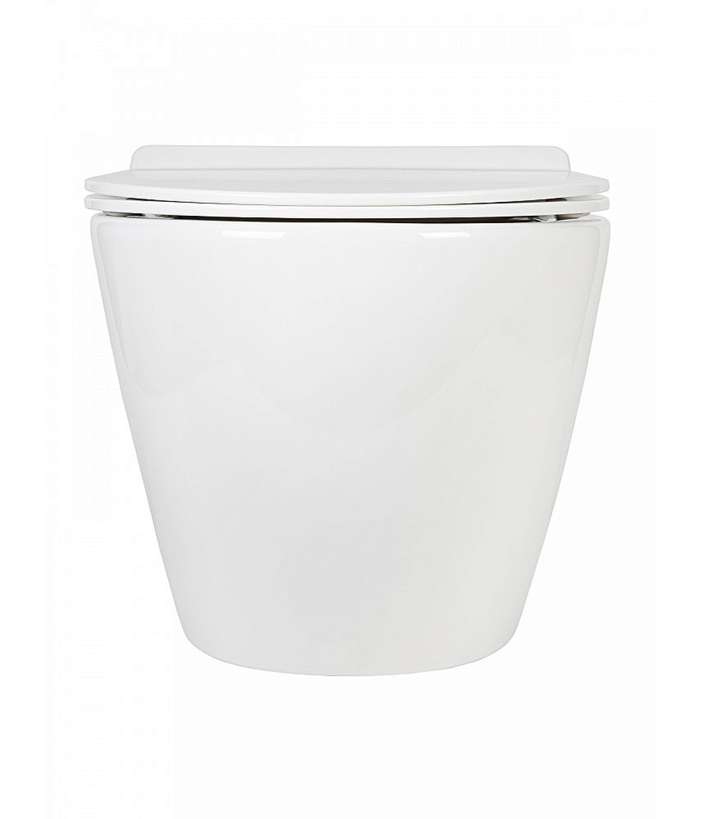 Унита з подвесной Agger ATI09150L+APB100 безободковый, с инсталляцией, смыв торнадо, с крышкой микролифт, белый глянцевый/кнопка хром глянцевый