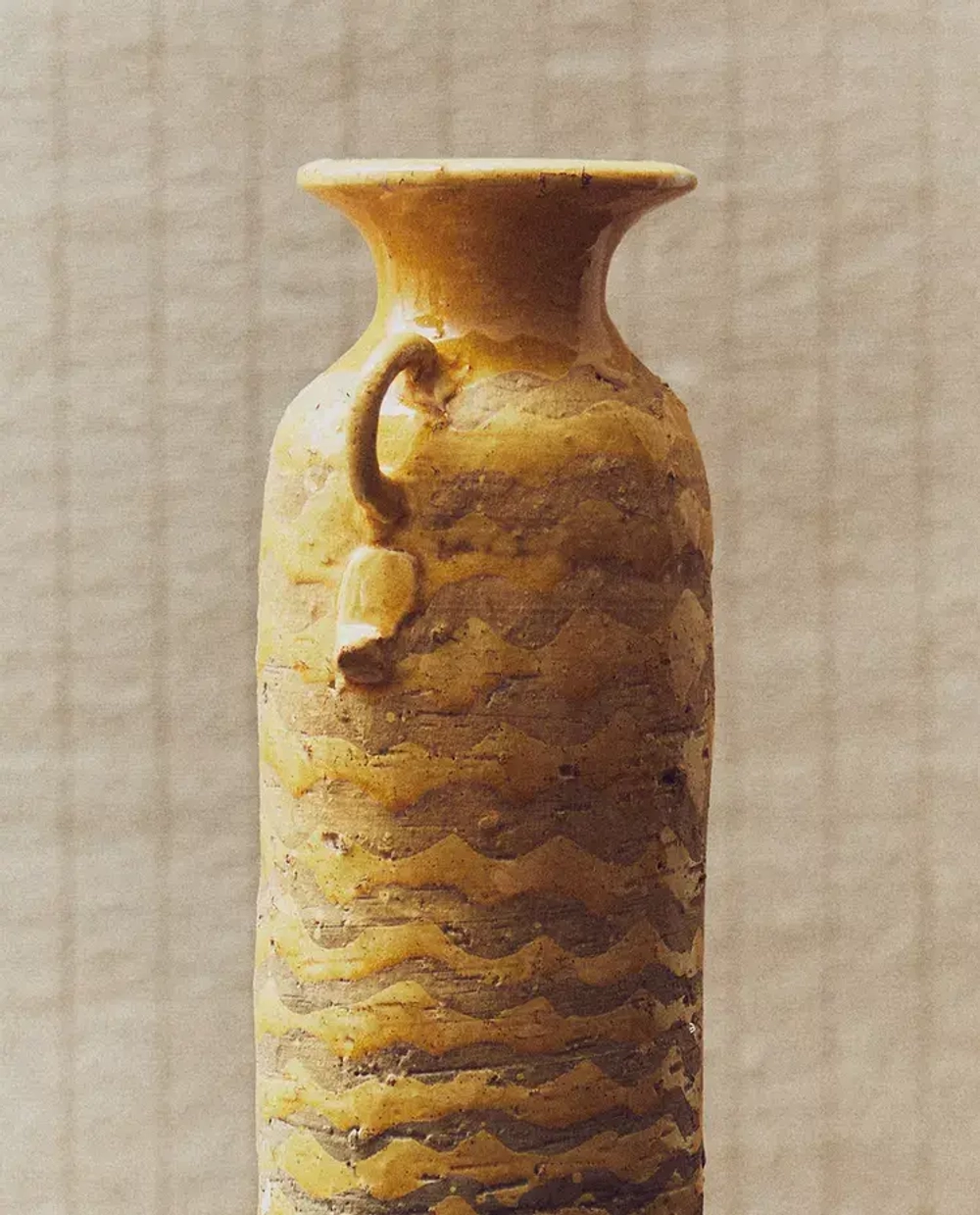 ZARA HOME УДЛИНЕННАЯ ВАЗА ИЗ КЕРАМИКИ, ЖЕЛТЫЙ