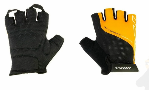 Перчатки TRIX nw  мужские, M, коротк. пальцы, гелев. вставки, дышащая лайкра/искусств. замша, черно-оранжевые