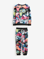 Пижама флисовая для мальчика Next B88-710, Черный, Желтый, Красный