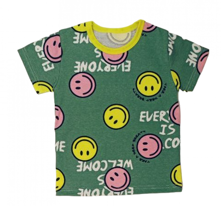 Футболка 412/2 смайлик на зеленом