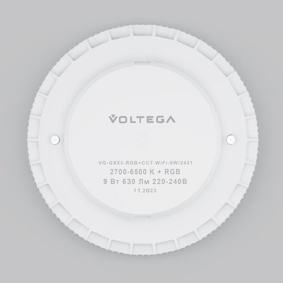 Лампа светодиодная Voltega Wi-Fi GX53 9W 2700K-6500K MIX-RGB белая 2431