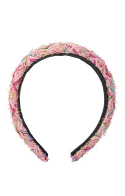 Ободок твидовый розовый