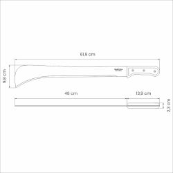Мачете Tramontina 26626019-1 туристическое походное садовое для рубки кустарника сталь дерево 62 см | Tramontina