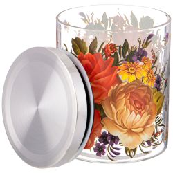 ЕМКОСТЬ ДЛЯ СЫПУЧИХ AGNESS "РОСКОШНЫЙ САД", 850 МЛ БОРОСИЛИКАТНОЕ СТЕКЛО10*13 СМ