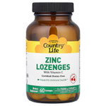 Country Life, Цинковые леденцы с витамином С, со вкусом вишни, 60 леденцов