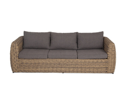 "Кальяри" диван из искусственного ротанга (гиацинт) трехместный, цвет соломенный