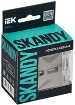 SKANDY Розетка USB A+A 3,1А SK-R15N металл никель IEK