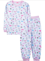 ПИЖАМА для девочки M1181FNR-2/5 р.104 белый кошки (Такро)