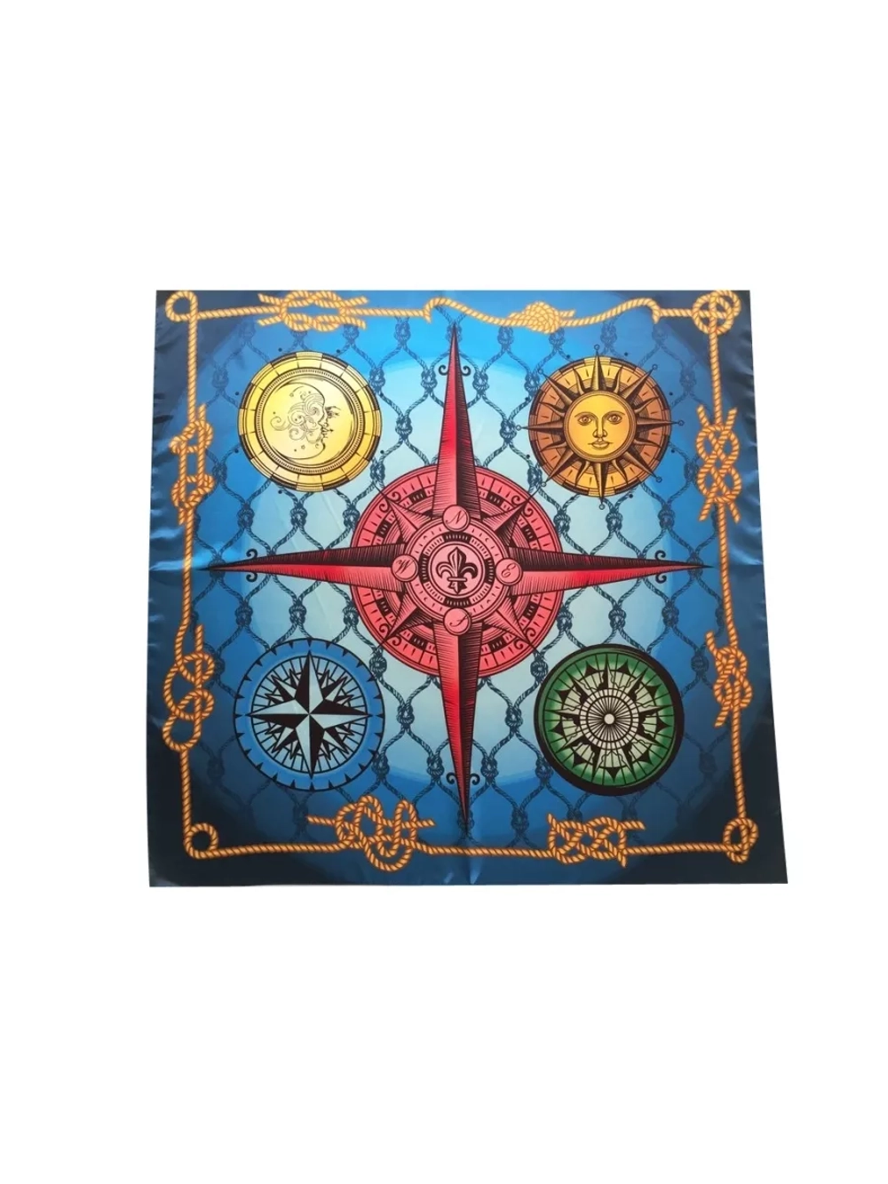 Платок Шаль Накидка Роза ветров Голубой океан