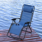 Шезлонг пляжный складной, металл, 165х65х110 см, 100 кг, 2 положения спинки, синий, Green Days