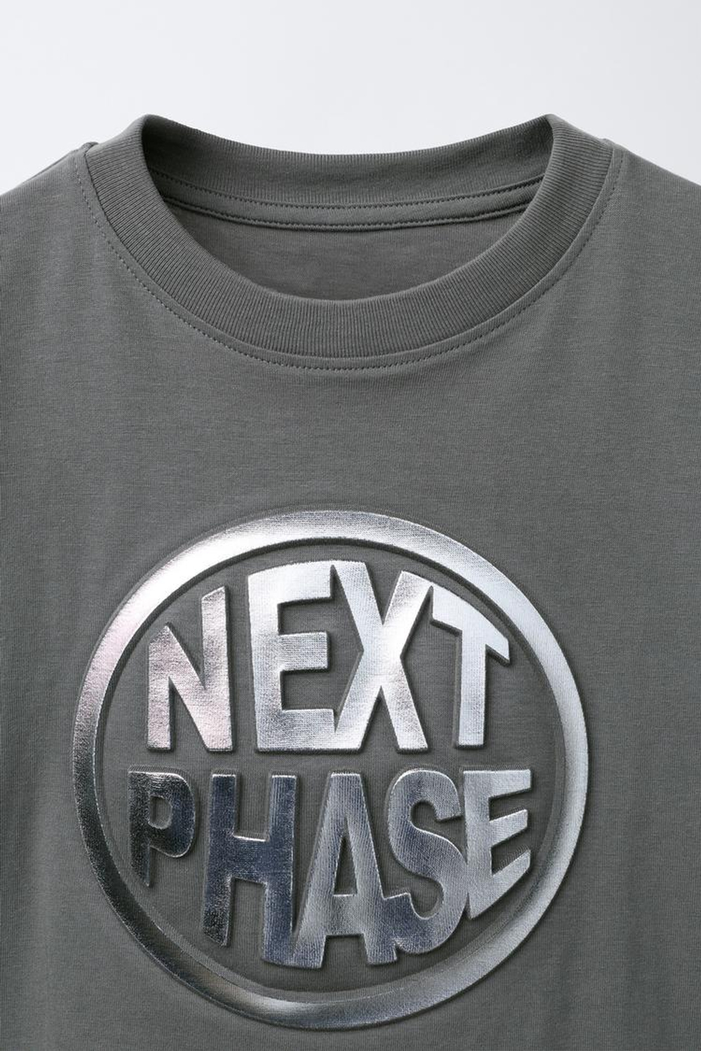 ZARA ФУТБОЛКА С РЕЛЬЕФНОЙ НАДПИСЬЮ, АНТРАЦИТОВО-СЕРЫЙ