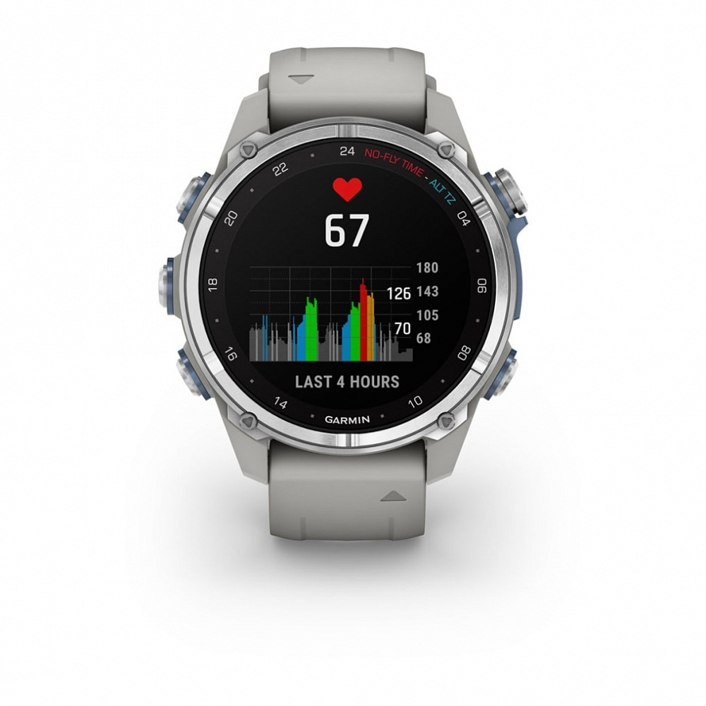 Часы для дайвинга Garmin Descent Mk3, 43 мм, дымчато-серый силиконовый ремешок, 010-02753-04