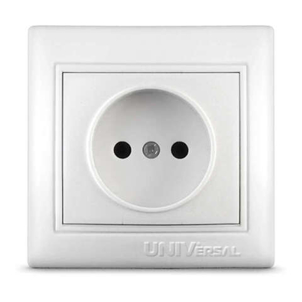 Розетка 1-м СП Севиль 16А IP20 без заземл. бел. UNIVersal С0022