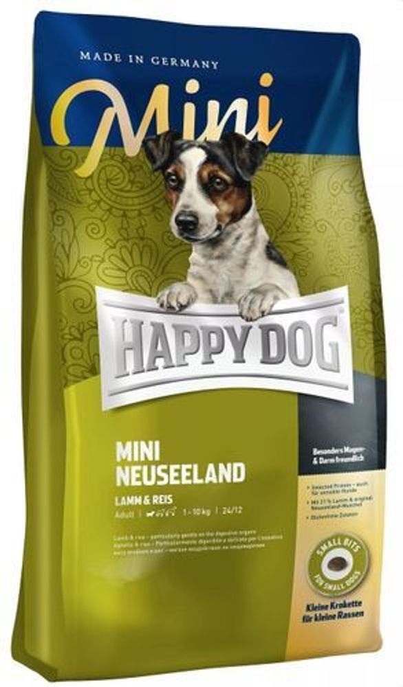 Сухой корм Happy Dog Mini Neuseeland Новая Зеландия для взрослых собак малых пород с ягненком и рисом 1 кг