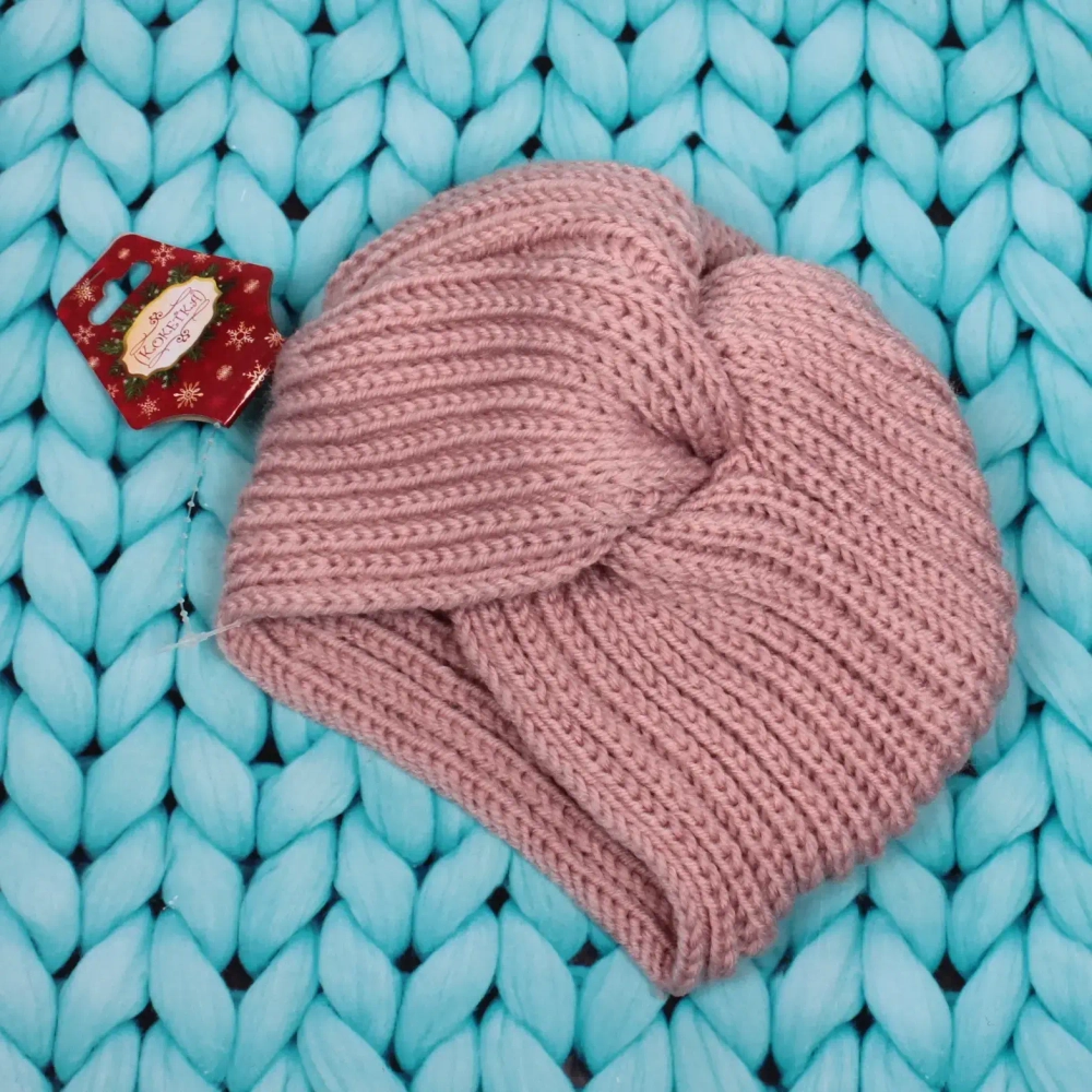 Повязка на голову теплая «Winter Turban», микс 6 цветов, 22*19см (Подвес Кокетка - Зима)