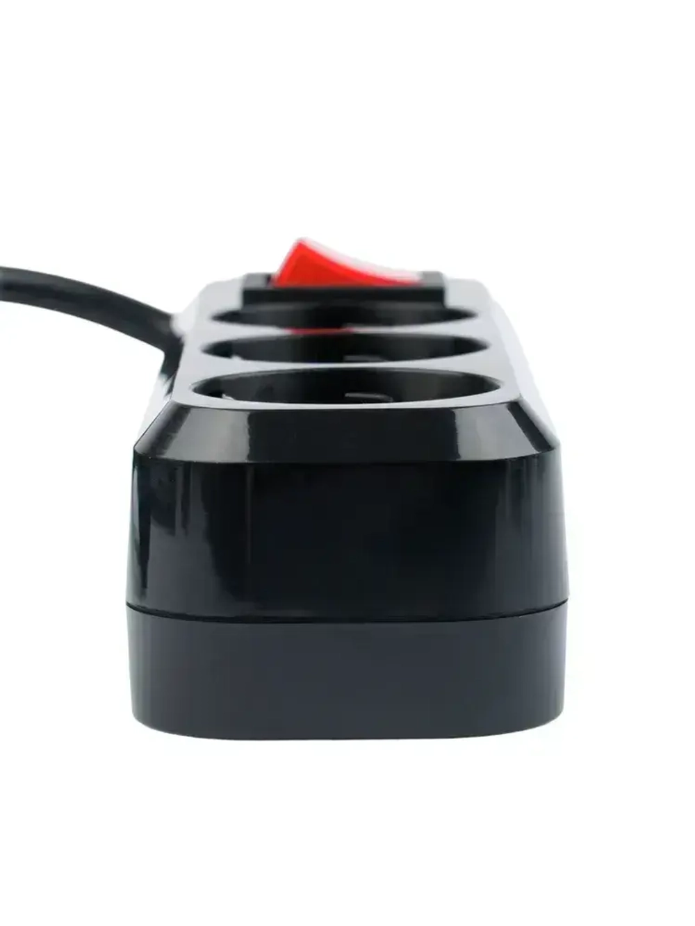 Сетевой фильтр Гарнизон с базовой защитой с заземлением с выключателем 3 розетки, 16А, 5 метров черный EPB-G3-16-B-5