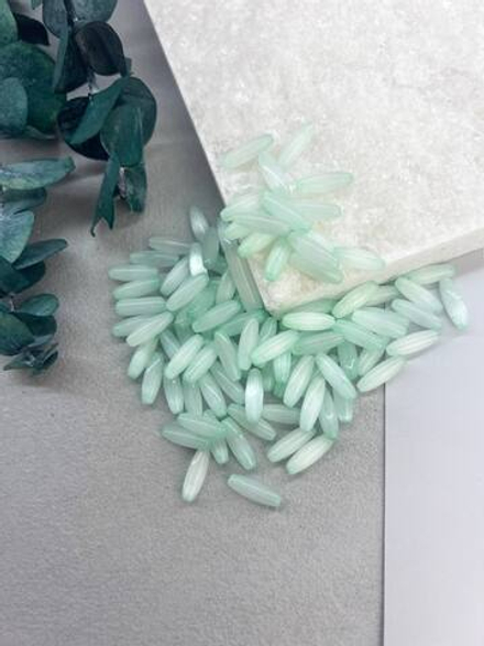 Стеклянные бусины «Кошачий глаз» 12*4 мм, 100 штук, мятный