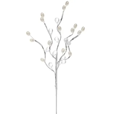 Ветка декоративная «Переливы» 30 см, Серебро