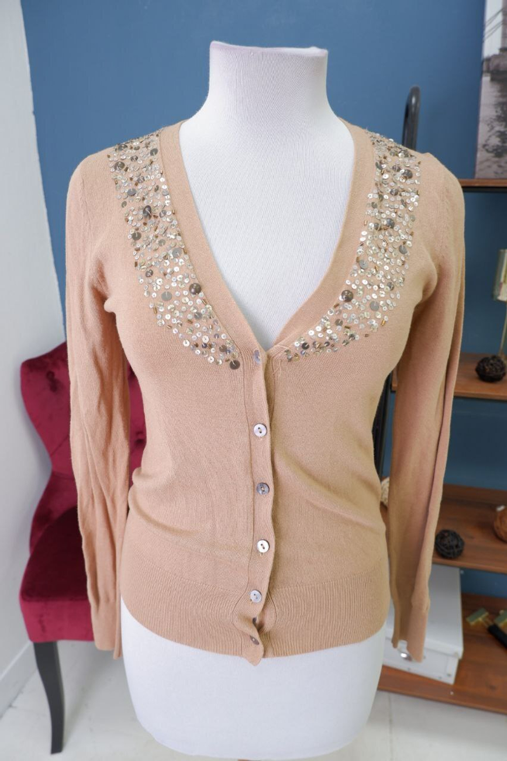 Кардиган Mango с пайетками 46 размер