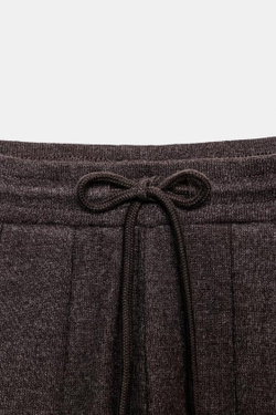 ZARA БРЮКИ BALLOON В РУБЧИК, КОРИЧНЕВЫЙ