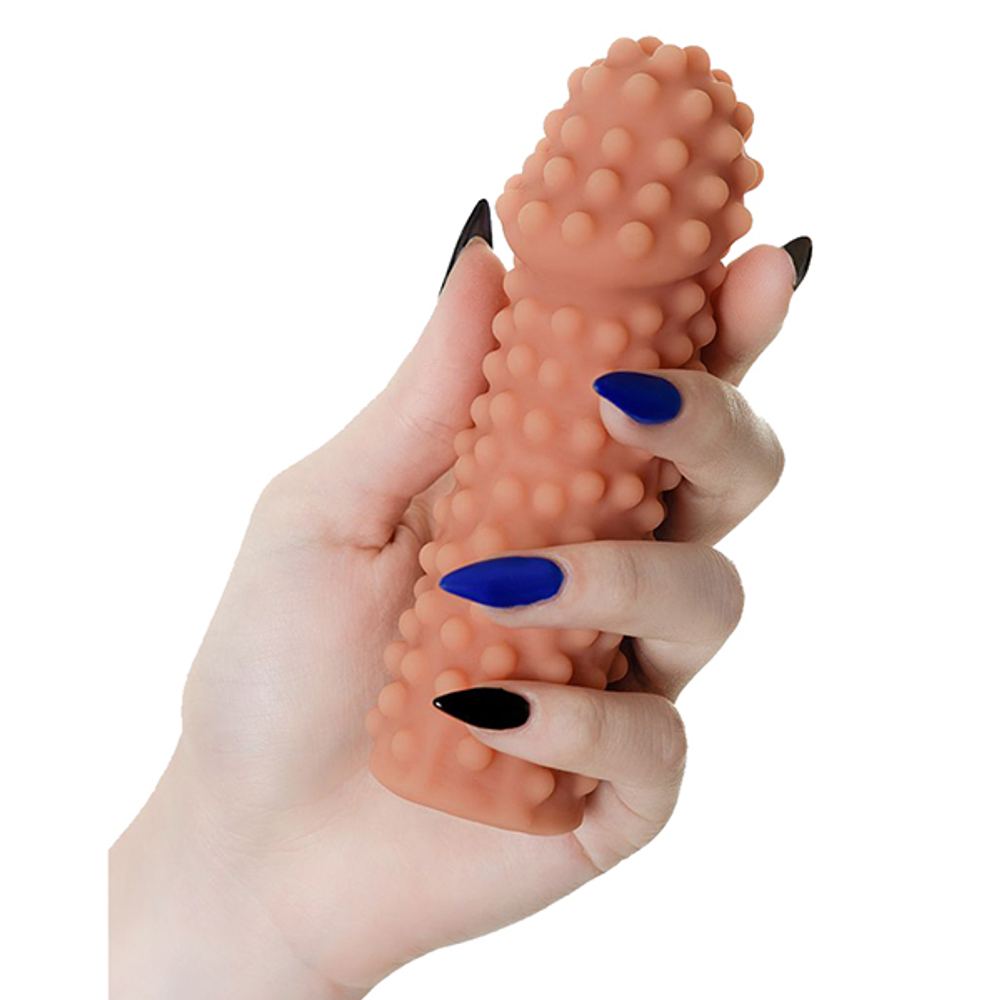 Телесная насадка на фаллос с бугорками 14,7см Kokos Extreme Sleeve 010 S Size