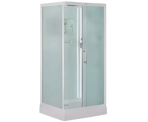 Душевая кабина Esbano (Эсбано) ES-L108CKR, с низким поддоном, с электрикой и LED освещением, 100х80х210