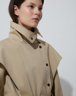 Тренч на молнии из хлопка Берберри бежевый