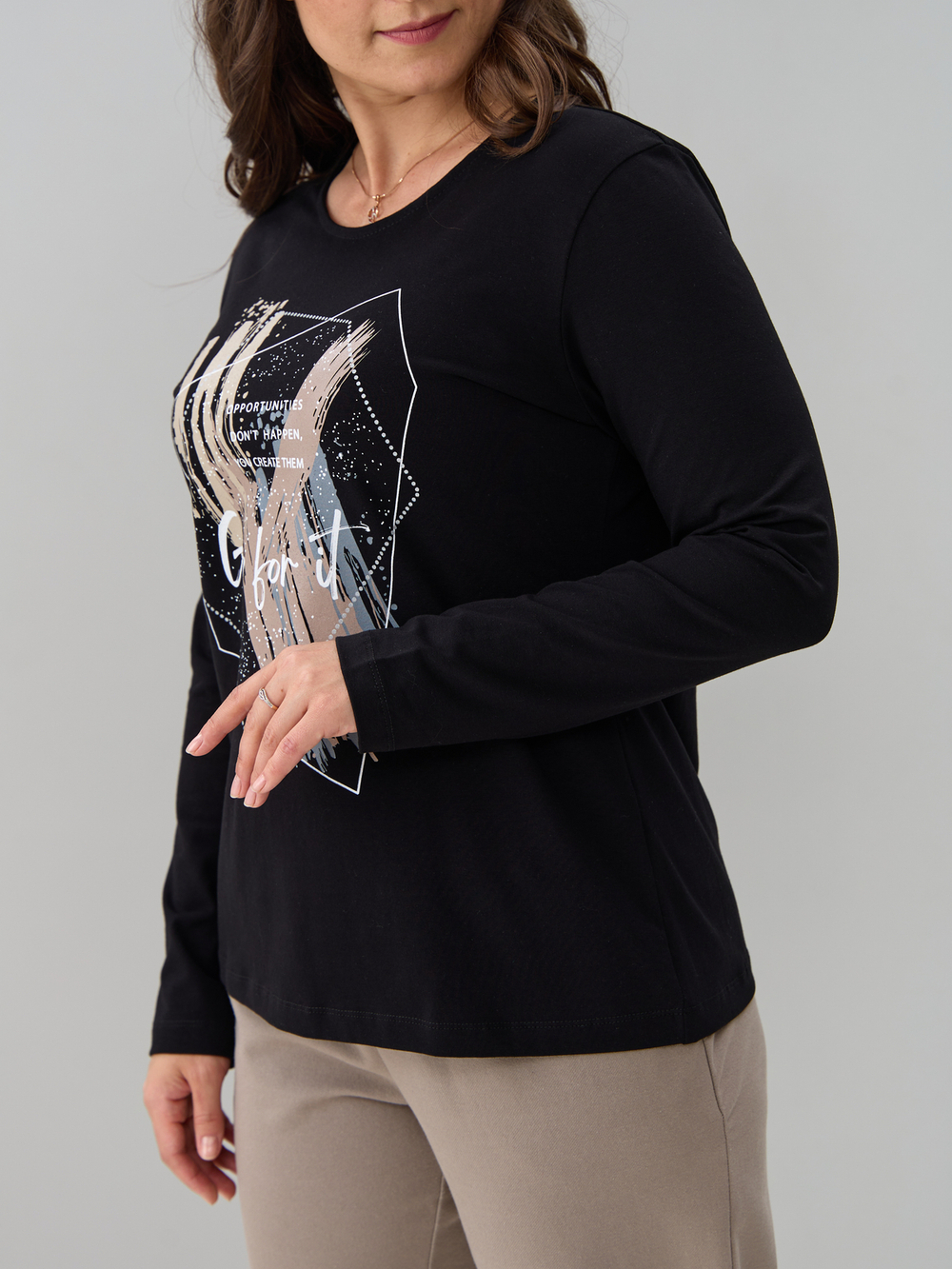 Лонгслив ЛНкл-081/черный-п