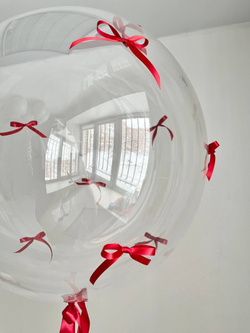 Воздушные шары пудровые с бантиками №2646