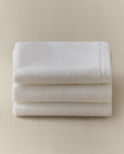 ZARA HOME НАБОР ХЛОПКОВЫХ ПОЛОТЕНЕЦ ДЛЯ РУК (3 ШТ.), БЕЛЫЙ