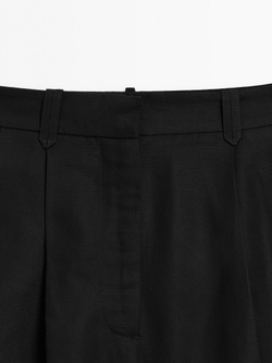 Massimo Dutti Плиссированные шорты, черный